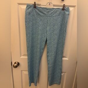 J. McLaughlin Blue and Green Geo Print Pants